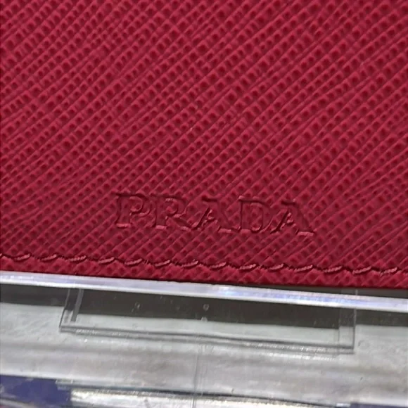 PRADA PINK LEATHER CARD HOLDER WRISTLET  NWOT - Picture 3 of 7